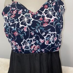 brand new black evening dress with flowers